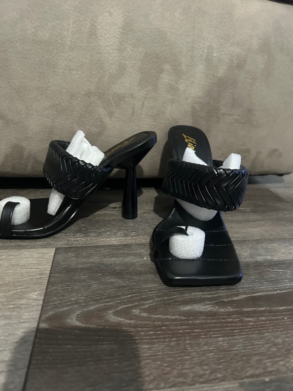 Lola Shoetique Kids Black Braided Strap Slide Sandals - Picture 2 of 3